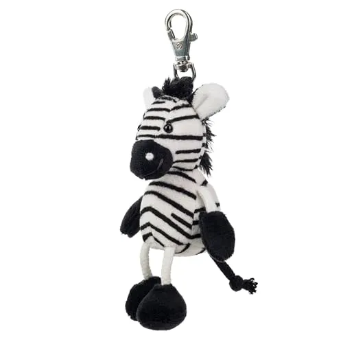 Plüsch-Anhänger Zebra „Nala“ – Schaffer 0262 - ca. 12 cm - Niedlicher Schlüsselanhänger & Taschenanhänger mit Karabiner - Weich & hochwertig - Geschenkidee für Kinder & Erwachsene - schwarz-weiß