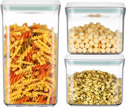 Frischhaltedosen Luftdict Vorratsdose 3-teilige-Set 3,7L - Vorratsdosen-Set mit Vakuum Verschluss, sturzsicher und stapelbar für optimale Lebensmittelaufbewahrung, hält Frische und Geschmack dank luftdichter Versiegelung.