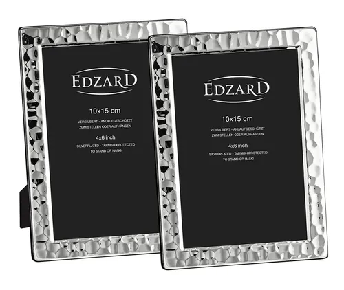 EDZARD 2er Set Bilderrahmen Pavia für 10 x 15 cm Fotos in silber von Edzard