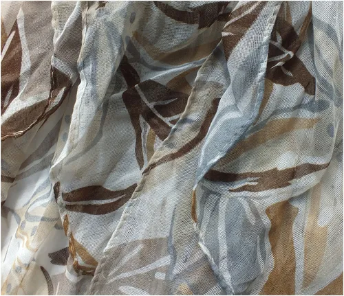 Damen Schal Langschal 80x180cm sommerlich leicht beige-braun Farbpalette Leafs