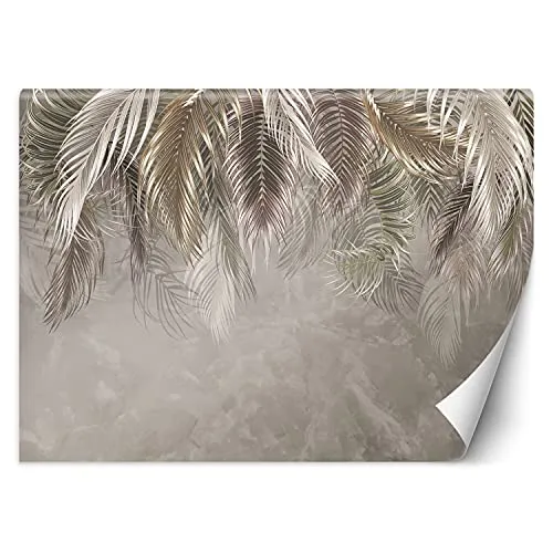 Vliestapete - Tapete 100x70 - Fototapete 3d Effekt - Wanddekoration fur Wohnzimmer - Wandtapete Einfach zu Montieren - Exotische Blätter Textur