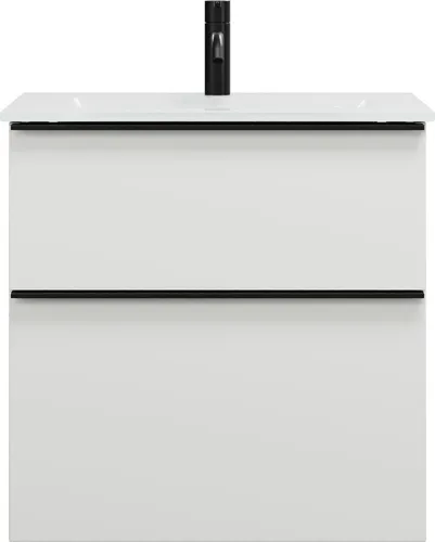 burgbad Eqio Glas-Waschtisch inklusive Waschtischunterschrank, Breite 620mm, SEYX062F2009A0070G0252