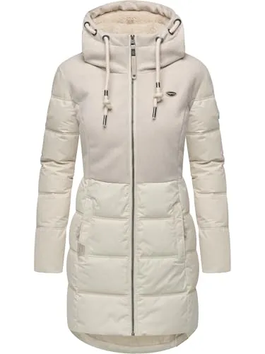 Produktbild Ragwear Damen Lange Steppjacke Ashani Block Intl. Ecru25 Gr. XXL