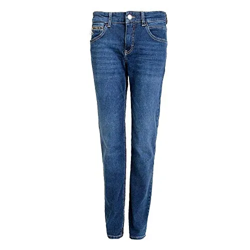 MAC JEANS Damen Slim Jeans (5940-90) - D845 New Basic wash, 46/28 - Jeans in Slim Fit mit mittlerer Leibhöhe aus hochwertigem Stretch Denim für optimalen Tragekomfort und eine moderne Silhouette.