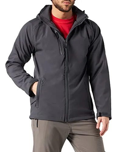Regatta Herren X-pro Repeller Soft Shell Jacke, Grau, XXL - Funktionsjacke aus warmem, 2-lagigem Stretchgewebe mit abnehmbarer Kapuze und Netzfutter – ideal für Outdoor-Aktivitäten bei jeder Witterung.