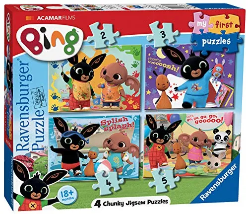 Ravensburger 6834 Bing Bunny Meine ersten Puzzles - 4 farbenfrohe Puzzles für Kleinkinder ab 18 Monaten, fördert Konzentration und Kreativität