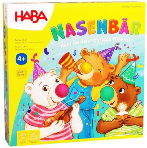 HABA Nasenbär Spiel - Unterhaltsames Gesellschaftsspiel für 2 oder mehr Spieler, ideal für Kinder ab 4 Jahren. Fördert Teamarbeit und strategisches Denken in einem ansprechenden Design.