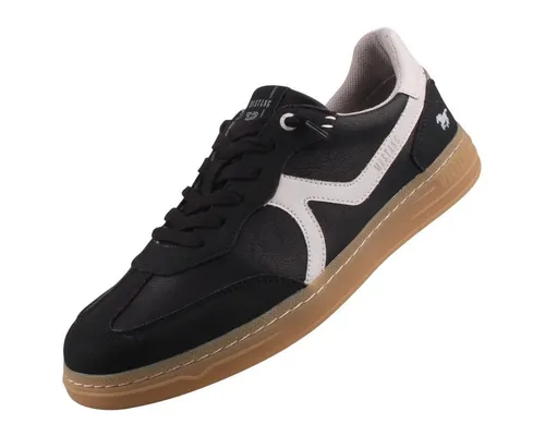 Mustang Herren Sneaker Schwarz - Sportlich und Bequem - Sneaker aus Synthetik mit verstärktem Fersenbereich für Stabilität und gepolstertem Einstieg für hohen Tragekomfort. Ideal für Alltag und Freizeit.