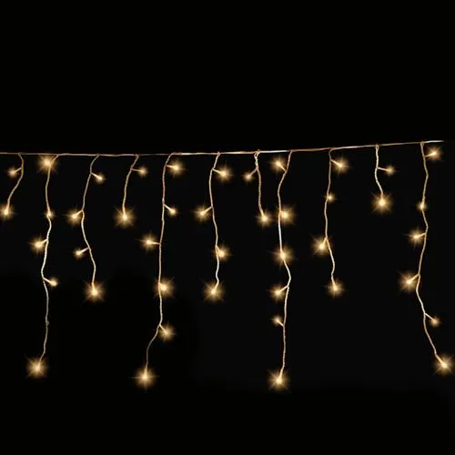 Gartenpirat Eisregen LED Lichterkette 4,2 m - Lichterketten für Innen und Außen, energiesparende 168 LED warmweiß mit Timerfunktion für festliche Atmosphäre und spritzwassergeschützt (IP44)