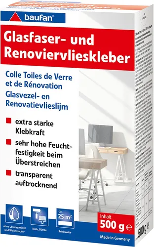 Baufan Glasfaser- und Renoviervlieskleber 500 g