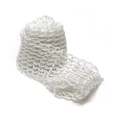 Fackelmann Elastisches Fleischnetz, Metzgernetz für gefülltes Fleisch, Braten, Räuchern oder Rindfleisch, aus Polyester, weiß, ca. 2 m lang, 1 Stück