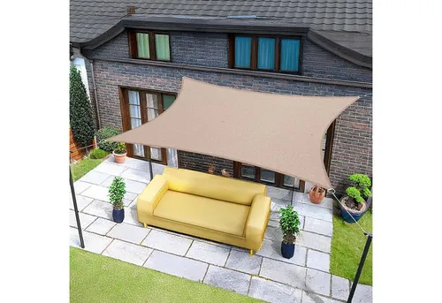 LuxusKollektion Sonnensegel Sonnensegel Rechteckig Wasserdicht UV Schutz Garten 3x5 Taupe