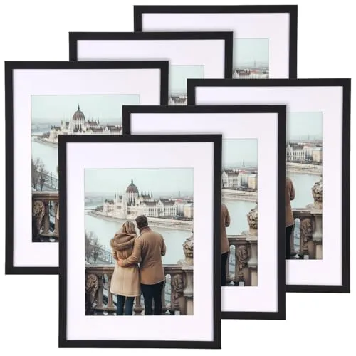 Your Design Moderne Bilderrahmen: 6er-Set Bilderrahmen, bruchsicheres Acrylglas, 30 x 40 cm, schwarz (Holz-Portraitrahmen)