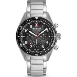 Swiss Military Hanowa SMWGI0003803 Herrenuhr Greyhound Chrono 43mm - Silber - Elegante Herrenuhr mit robustem Edelstahl-Gehäuse, Saphirglas und Chronographenfunktion. Wasserdicht bis 10 ATM, ideal für den täglichen Einsatz und sportliche Aktivitäten.