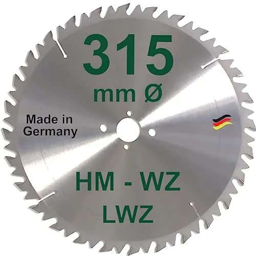 HM Sägeblatt 315 x 30 mm LWZ Hartmetall Wechselzahn Präzision Kreissägeblatt 315mm mit Spanabweiser für Naturholz Brennholz Hartholz Leimholz Wippsäge Tischkreissäge Kreissäge Kappsäge Brennholzsäge