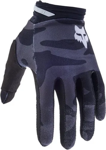 FOX 180 Bnkr Motocross Handschuhe - Schwarz-Grau, Größe S für Männer - Fahrradbekleidung mit formgepresster Neopren-Manschette und gepolsterter, touchscreen-kompatibler Handinnenfläche für optimalen Grip und Komfort.