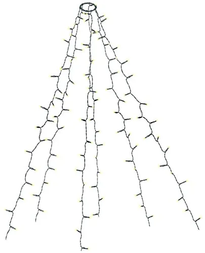 Lunartec Lichterkette mit Ring: Weihnachtsbaum-Überwurf-Lichterkette mit 6 Girlanden & 240 LEDs, IP44 (Christbaumbeleuchtung mit Ring, Baum mit, außen)