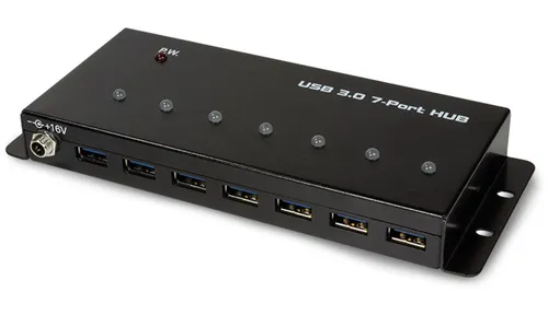 LogiLink USB 3.0 Hub - 7 Ports, Industrieausführung - USB Hub mit 7 Ports, ideal für industrielle Anwendungen, bietet hohe Übertragungsgeschwindigkeiten und zuverlässige Leistung.