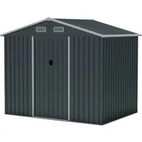 Costway Geräteschuppen Metall 235x171x196 cm – Stabil und Vielseitig - Praktischer Geräteschuppen aus verzinktem Metall für Garten und Hof. Mit 2 Schiebetüren und 4 Lüftungsöffnungen bietet er idealen Stauraum für Werkzeuge und Geräte. Wetterfest und robust für langlebige Nutzung.