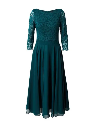 SWING Cocktailkleid aus Spitze in Dunkelgrün, Größe 44 - Elegantes 1-teiliges Cocktailkleid mit Dreiviertelärmeln und Rücken-Reißverschluss. Ideal für besondere Anlässe, begeistert durch seine exquisite Spitze und komfortable Passform.