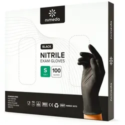 Kemes Einweghandschuhe Nitrilhandschuhe 100 Stück Einmalhandschuhe Gummihandschuh Latexfrei schwarz S