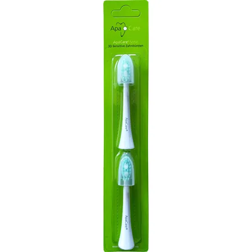 Cumdente ApaCare Sonic 3D Sensitive Ersatzbürsten 2er Pack - Ersatzzahnbürsten für Sonic Schallzahnbürste, sanfte Reinigung für empfindliche Zähne und Zahnfleisch, 2 Stück im Set