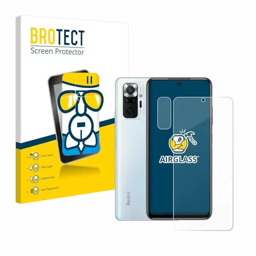 BROTECT Schutzglas für Xiaomi Redmi Note 10 Pro (Display+Kamera) Schutzfolie Panzer Folie Glas[Extrem Kratzfest, Anti-Fingerprint, Ultra-]