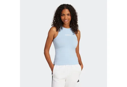 adidas ESSENTIALS LINEAR SLIM Tanktop blau XXL - Sportliches Tanktop aus Baumwolle-Elasthan-Mischung für optimalen Tragekomfort. Der Rundhalsausschnitt und die schlanke Passform sorgen für einen modernen Look.