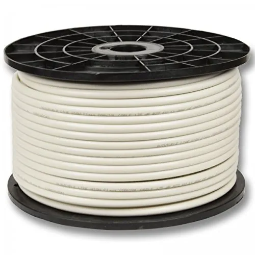 PremiumX Basic Pro Koaxial SAT Kabel 100m - 135dB 5-Fach geschirmt für 4K Ultra HD - HiFi-Kabel, ideal für Sat, Kabel und DVB-T-Anlagen mit 5-Fach Abschirmung für beste Signalqualität und perfekte Abrollung auf praktischer Plastikrolle.