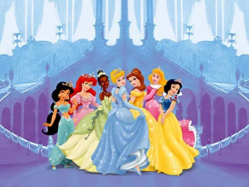 AG Design FTD 0264 Disney Prinzessinen, Papier Fototapete - 360x254 cm - 4 teile, Papier, multicolor, 0,1 x 360 x 254 cm