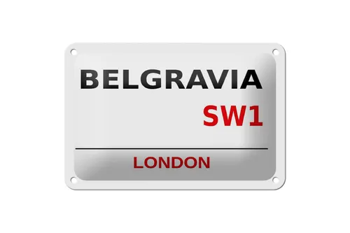 Blechschild London 18x12 cm Street Belgravia SW1 Deko Schild