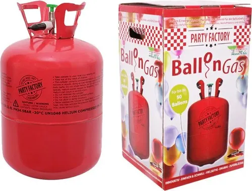 Ballongas Helium Set mit 20 Luftballons