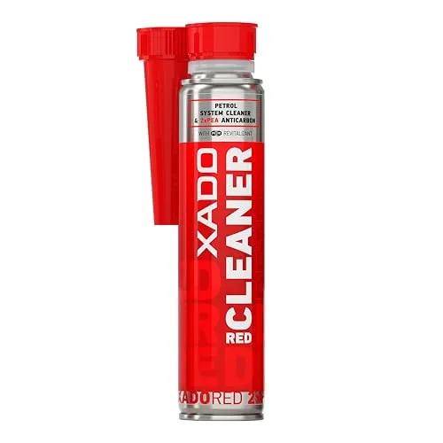 XADO RED Cleaner Gasoline 250 ml – Kraftstoffsystemreiniger für Benzinmotoren, Einspritzdüsen & Ventile, Kohlenstoffablagerungen Entferner, Ethanol-Kraftstoff sicher, Motorleistung Booster