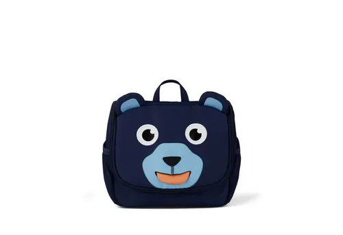 Affenzahn Kulturbeutel Kinder Kulturtasche - Reisetasche mit vielen Fächern, abnehmbarem Klett-Spiegel und nachhaltigem Material aus recycelten PET-Flaschen. Ideal für kleine Reisende!