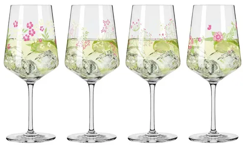 Ritzenhoff Hugo 4er-Set SOMMERTAU - Kristallglas für jeden Anlass - Elegantes 4er-Set aus hochwertigem Kristallglas, das mit lebendigen Farben jeden Tisch zum Strahlen bringt. Ideal für festliche Anlässe oder entspannte Abende mit Freunden.