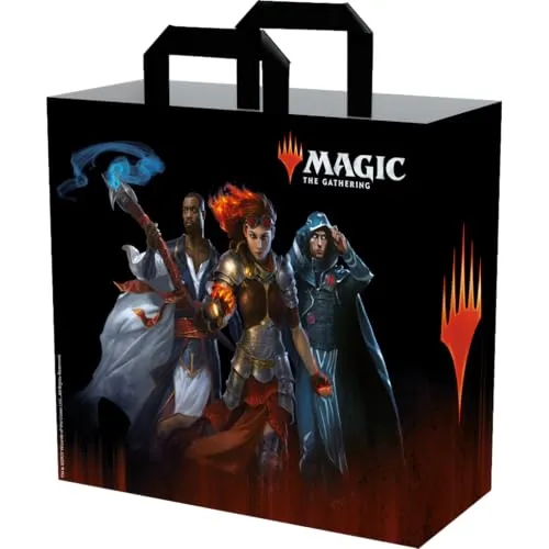 Konix Magic The Gathering Einkaufstasche 40 x 45 x 20 cm - Recyceltes Material - Motiv Planeswalkers - Schwarz