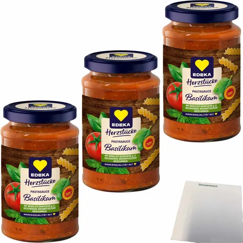 Edeka Tomatensauce Basilikum 3er Pack 3x350g Glas usy Block