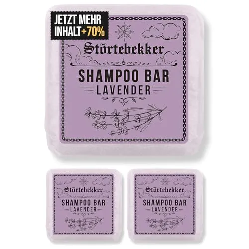 Störtebekker® Premium Shampoo Bar Lavendel - 3in1 Duschseife für Haar, Kopfhaut & Bart - Vegan und handgefertigt, reinigt sanft und gründlich mit mild-frischem Lavendelduft. Ideal für trockene Kopfhaut und perfekt für Reisen.