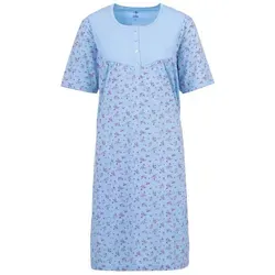 zeitlos Nachthemd Nachthemd Kurzarm - Zweigen/ Blüten blau L
