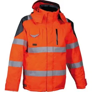 Cofra Winter-Warnschutzjacke wind- und wasserdicht orange 60 - Regenjacke mit hohem Sichtschutz, ideal für kalte und nasse Arbeitsbedingungen. Sie bietet Wärme bis -12 °C, ist wind- und wasserdicht und mit Reflexstreifen für optimale Sichtbarkeit ausgestattet.
