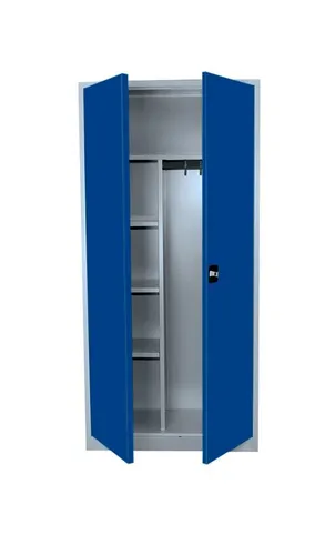 Steelboxx Mehrzweckschrank mit Flügeltüren - Hochschrank mit Flügeltüren, komplett montiert und sofort einsatzbereit. Ideal für Umkleiden und Werkstätten – bietet vielfältige Stauraummöglichkeiten und hohe Tragkraft von bis zu 65 kg je Fachboden.