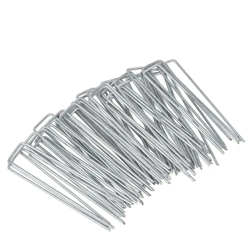 ESTEXO Metall Heringe Erdanker Zeltheringe Zeltnagel Erdnagel Bodenanker, 140 x 30 mm, Ø 3 mm, Befestigungsanker für Garten Zaun Zelt Camping (100 Stück)