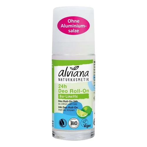 Alviana Naturkosmetik Deo Roll-On Bio-Limette 50 ml - Naturkosmetik | 100 % Bio aus kontrolliertem Anbau, frei von synthetischen Stoffen und ideal für empfindliche Haut.