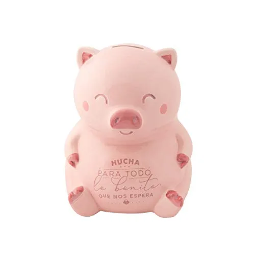 Mr. Wonderful WOA10323ES Sparschwein für Alles Schöne, das Uns erwartet, Rosa