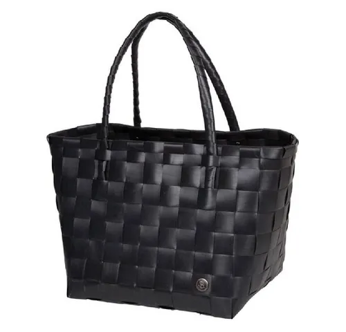 Handed By Einkaufskorb Shopper Paris Black - Stylischer Einkaufskorb aus robustem Kunststoff, ideal für umweltbewusste Shopper und perfekt für den täglichen Einkauf.