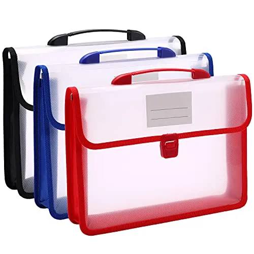 Stück A4 Druckknopf-Geldbörse, Kunststoff-Ordner, Poly-Taschen, Umschlag,Erweiterbare Aktenordner mit Knopf und Tragbarem Griff,Dokumenten-Organizer 3