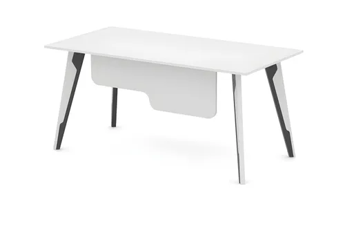 Moderner Schreibtisch für Arbeitszimmer - Weiß-Schwarz - Eleganter Bürotisch aus Holz, 180 x 80 cm, ideal für produktives Arbeiten. Pflegeleicht und mit 2 Jahren Garantie – perfekt für jeden Innenbereich.