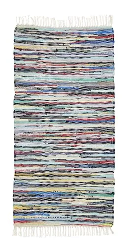 Andiamo Teppich Multi, handgewebt aus Baumwolle - Teppich aus 100% Baumwolle, handgewebt im bunten Patchworkdesign, ideal für ein gemütliches Raumklima und allergikerfreundlich.