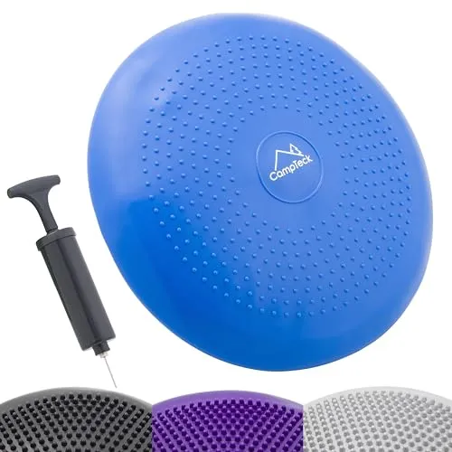 CampTeck U6765 Luftkissen Sitzen Aufblasbar Ballsitzkissen Balance-Kissen (32cm) mit Handpumpe für Fitness, Geschicklichkeit, Rückentraining, Yoga, Bequemes Sitzen - Blau
