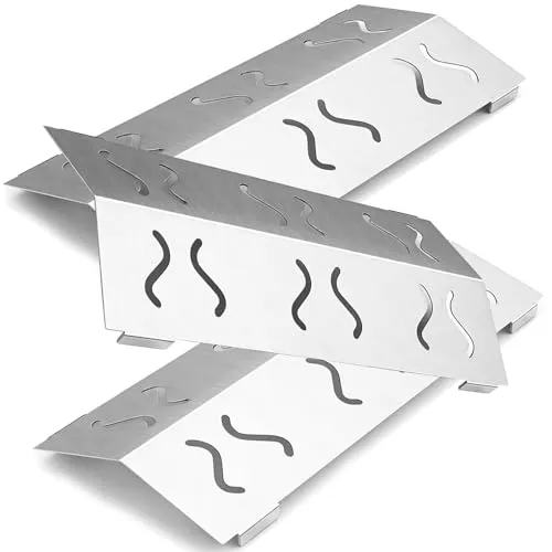 32.5cm Edelstahl Brennerabdeckung für Rösle Videro Serie G2, G4, G6 Gasgrill, Flammverteiler Brennerabdeckung für rösle Videro G2-S, G3-S, G4-S, G5-S, G6-S Nero/Vario+, Grill Ersatzteile 3 Stück